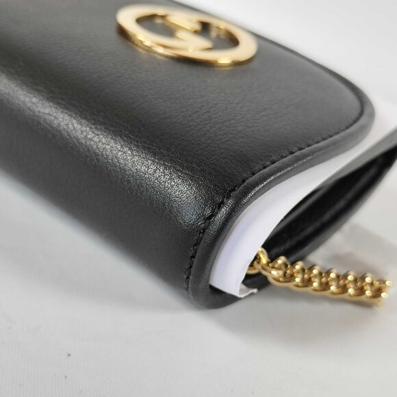 GUCCI Blondie Chain Wallet Black Shoulder Bag with Box & Storage Bag - Picture 4 of 11
